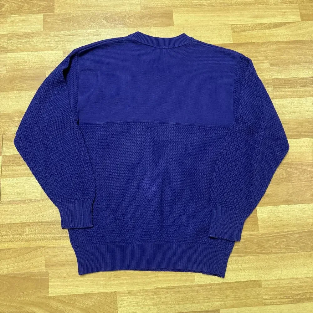 Vintage 90's Kansas State Wildcats KSU Purple Knit Crewneck Sweater Sz Medium